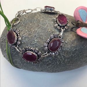 Silver Ruby Bracelet